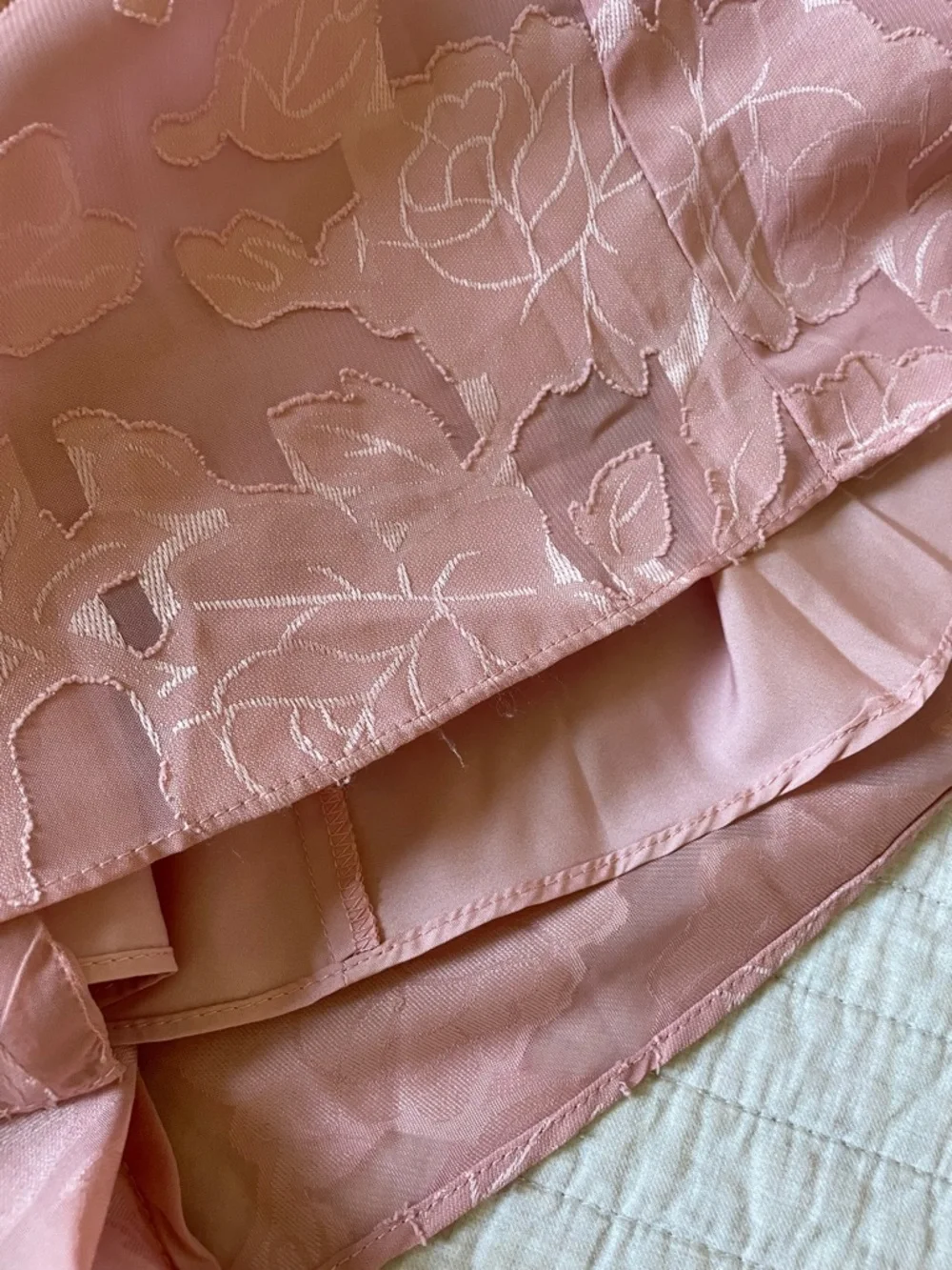 Azazie Bondi Rosette A-Line Side Slit Floral Burnout Dress - Size 12 - Picture 13 of 16